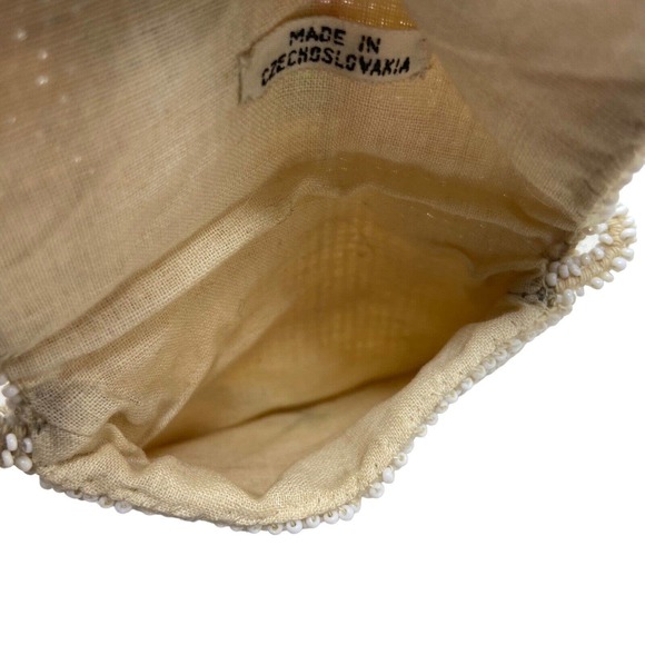 Vintage 50s Macrame Boho Mini Satchel + Beaded Hummingbird Coin Purse - Picture 12 of 12